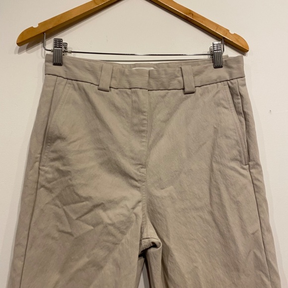 COS Cream Straight Barrel Leg Flat Front Minimalist Trouser Pants size 4 - Picture 2 of 6